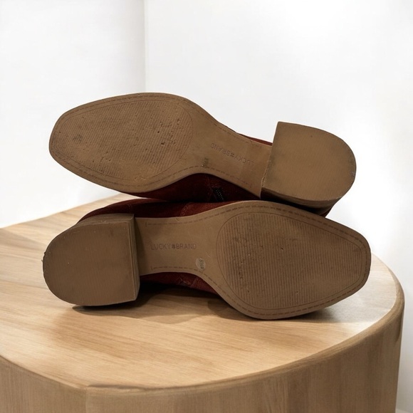 Lucky Brand Laidem Bootie Brown Suede Woman’s Size 8.5 M - Picture 7 of 14